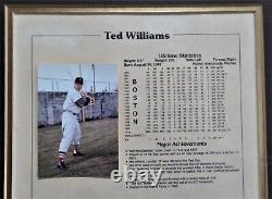 TED WILLIAMS signed AUTOGRAPHED Notary CERTIFIED Framed 13.75 x 11.75