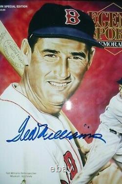 TED WILLIAMS signed print BOSTON RED SOX, with 2 COAs