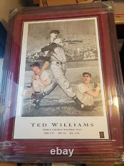 TED Williams signed lithograph TRIPLE Crown