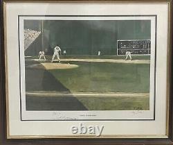 Ted Williams, 16x20 Defending The Green Monster Litho Autograph, Signed & Framed