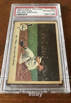 Ted Williams 1959 Autographed PSA/DNA Baseball Card #31