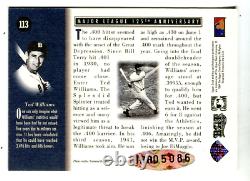 Ted Williams 1994 Upper Deck 125th Anniversary Auto Card #113 (785/2500)