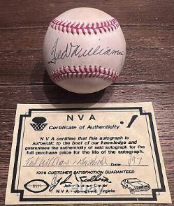 Ted Williams 1997 Signed Baseball With COA