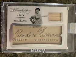 Ted Williams 2017 Flawless Cut Auto Game Bat Sp #09/25 Jersey #. 1/1