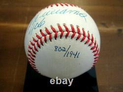 Ted Williams. 406 Boston Red Sox Hof Signed Auto Vintage Oal Baseball Uda Box