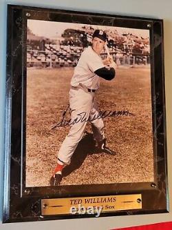 Ted Williams 8 X 10 Autographed Photo On Plaque With Coa