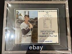 Ted Williams AUTOGRAPHED HOF Cooperstown Induction Card Framed JSA LOA
