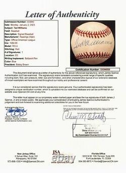 Ted Williams American League Signed Baseball JSA Authentication