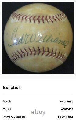 Ted Williams Auto Autographed Signed Baseball Ball PSA/DNA LOA
