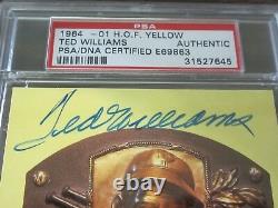 Ted Williams Autograph / Signed Gold Hall of Fame post card PSA/DNA Slabed GHFPC