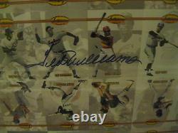 Ted Williams Autograph on 1992 Ted Williams Uncut Sports Card Sheet Framed-COA