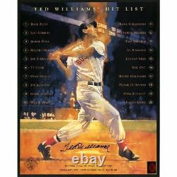 Ted Williams Autographed 16x20 Hit List Poster with Green Diamond COA