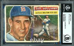 Ted Williams Autographed 1956 Topps Card #5 Boston Red Sox Beckett BAS #13022239