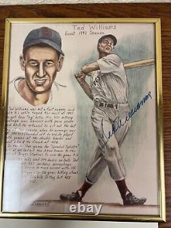 Ted Williams Autographed 8X10 Color Print Boston Red Sox Full Letter JSA