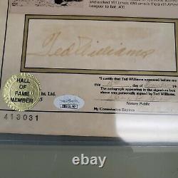 Ted Williams Autographed 8 X 10 JSA And Notary Authenticated