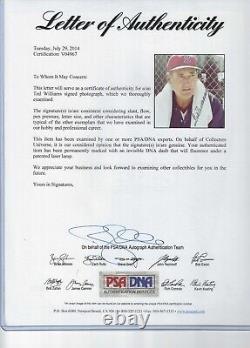 Ted Williams Autographed 8x10 Color Photo PSA Letter Boston Red Sox Baseball