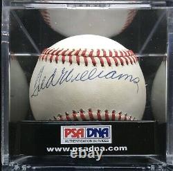 Ted Williams Autographed American League Baseball, PSA Grade Near-Mint 8
