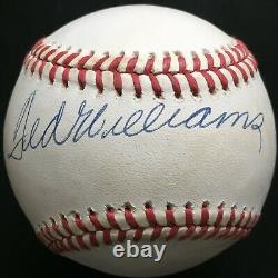 Ted Williams Autographed American League Baseball, PSA Grade Near-Mint 8