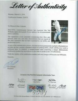 Ted Williams Autographed Baseball 8x10 Brace Photo PSA Letter Boston Red Sox