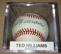 Ted Williams Autographed Baseball. JSA Authenticated. Case Included