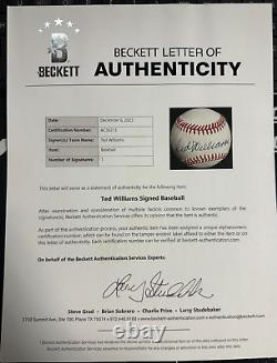 Ted Williams Autographed Bobby Brown American League Baseball BAS HOF