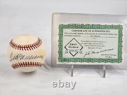 Ted Williams Autographed Boston Red Sox Signed Baseball Green Diamond Authentic