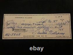 Ted Williams Autographed Check With Hunt Auction COA signed by Daughter Claudia
