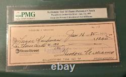 Ted Williams Autographed Check from his Private Collection Certified by PMG