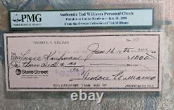 Ted Williams Autographed Check from his Private Collection Certified by PMG