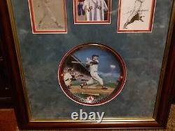 Ted Williams Autographed Framed Photo with plate