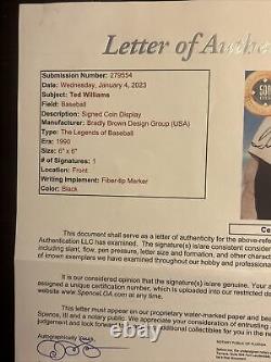 Ted Williams Autographed Hall Of Fame 500 Hr Club Signed Jsa Coa Framed Legends