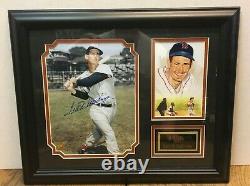 Ted Williams Autographed Red Sox Photo Hall Of Fame Nicely Framed
