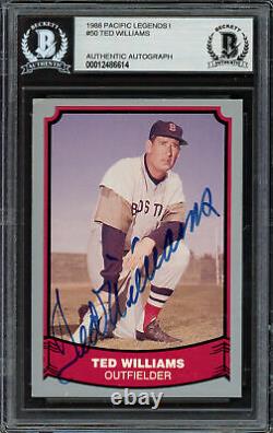 Ted Williams Autographed Signed 1988 Pacific Card #50 Red Sox Beckett 12486614