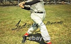 Ted Williams Autographed/Signed 8x10 Photo Framed withMetal Plaque of Stats & COA