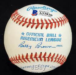 Ted Williams Autographed Signed AL Baseball Boston Red Sox Beckett A53830