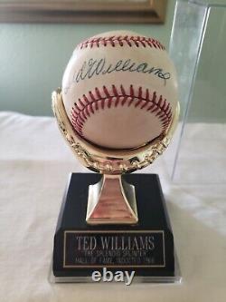 Ted Williams Autographed Signed Baseball Red Sox HOF MLB with Case
