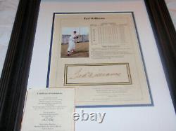 Ted Williams Autographed Stat Sheet