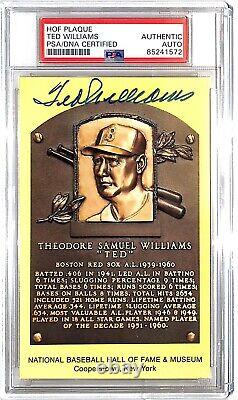 Ted Williams Autographed Yellow HOF Plaque Red Sox PSA/DNA 1572