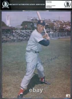 Ted Williams Beckett BAS Signed 8x10 Slabbed Photo Autograph Red Sox