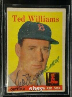 Ted Williams Beckett & Jsa Certified Signed 1958 Topps Card #1 Autographed Rare