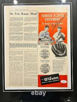 Ted Williams Bob Feller AUTOGRAPHED June 1951 Magazine Wilson Advertisement JSA