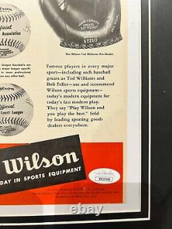Ted Williams Bob Feller AUTOGRAPHED June 1951 Magazine Wilson Advertisement JSA