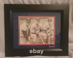 Ted Williams Bobby Doerr & Dom DiMaggio Signed & Custom Framed Photo JSA LOA