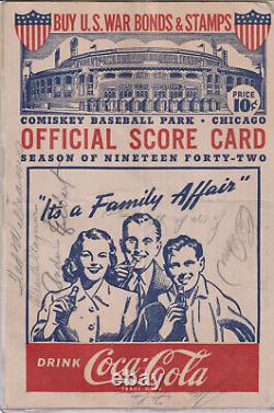Ted Williams & Bobby Doerr & more, Autographed 1942 Scorecard & JSA LoA