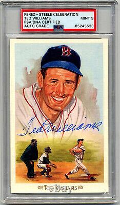 Ted Williams Boldly Signed Perez Steele Card PSA/DNA Mint 9