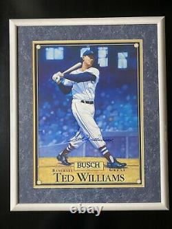 Ted Williams Boston Red Sox Busch Signed 15x20 Poster Framed (22x26.5)