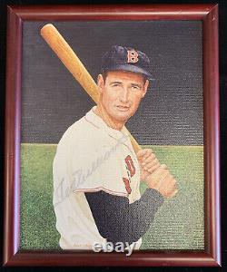 Ted Williams Boston Red Sox SIGNED 9x11 Framed Canvas Artwork Print with hologram