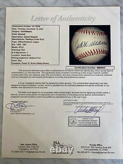 Ted Williams Boston Red Sox Signed Baseball Jsa Full Letter Of Authenticity