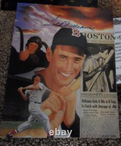 Ted Williams Boston Sox Autographed /hand Signed Photo, Name Plate & Gallen Coa