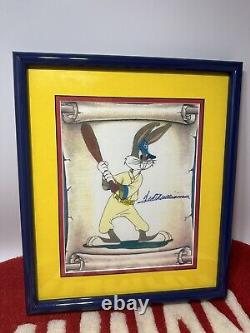 Ted Williams Bugs Bunny Autographed Photo Framed